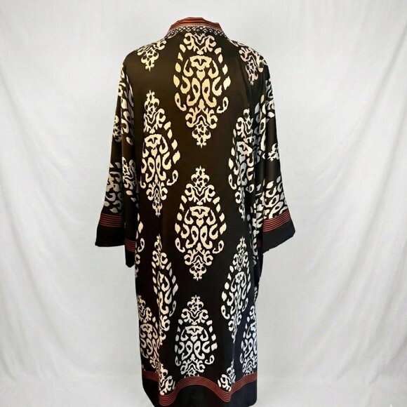 NWOT Chico's Bold Motif Printed Chiffon Kimono Boho Chic Artsy Duster L/XL - Picture 8 of 15